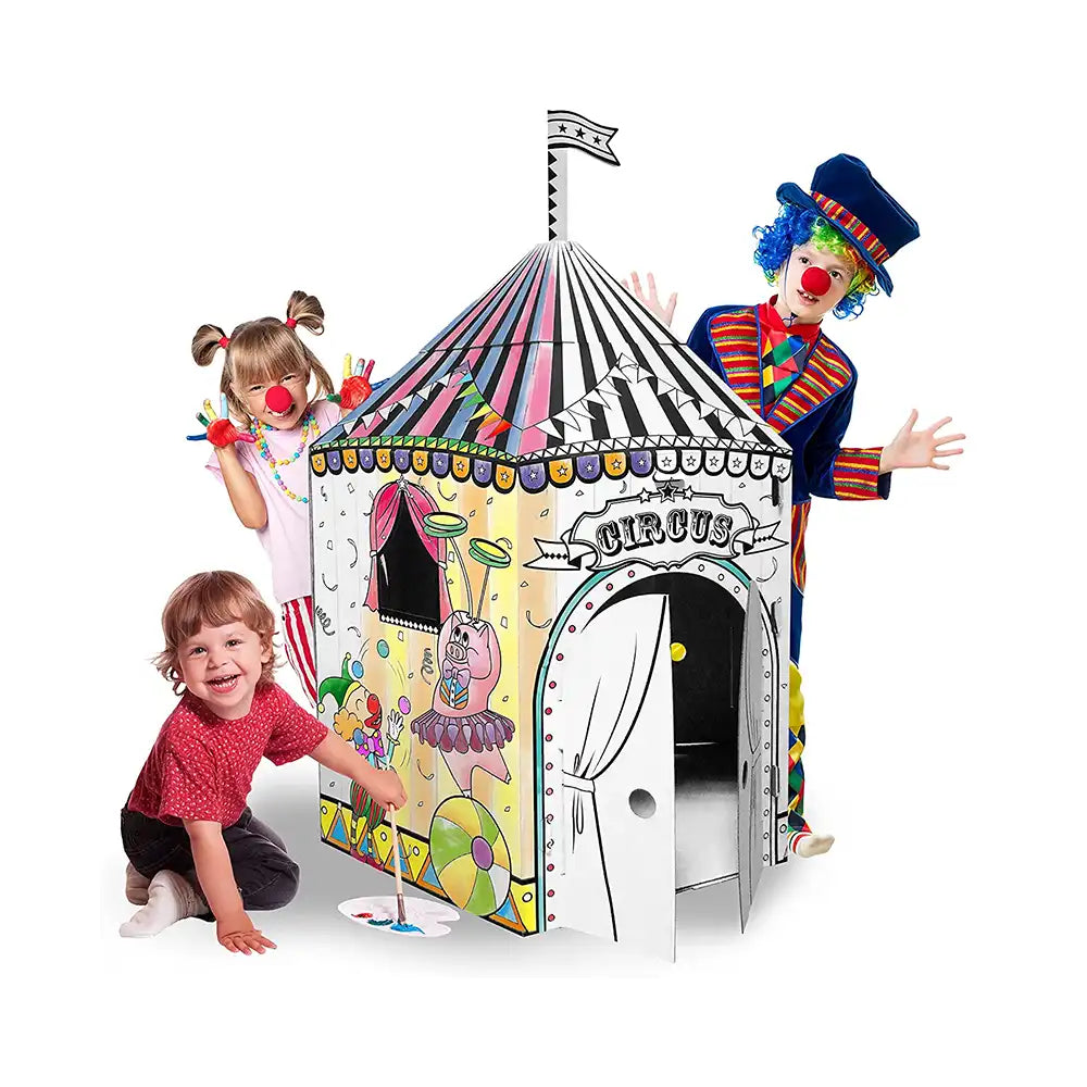 Cardboard Circus Playhouse - Color, Draw, and Customize