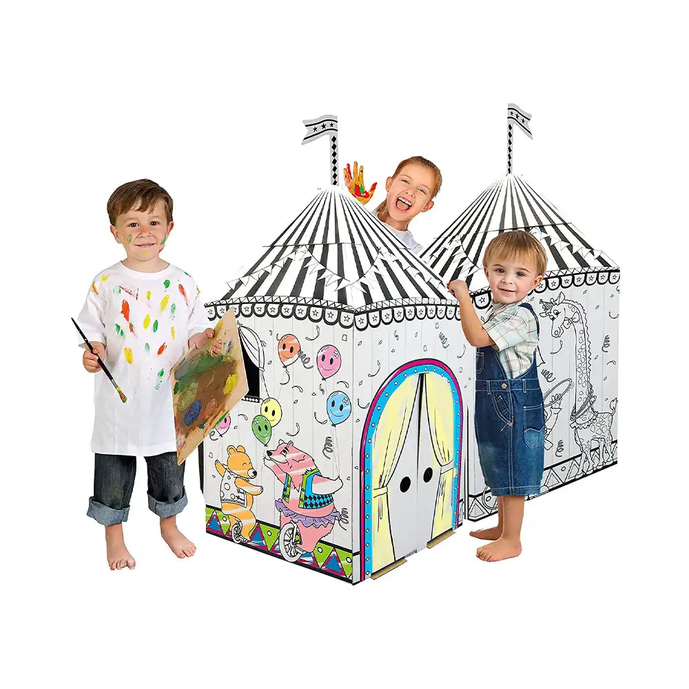 Cardboard Circus Playhouse - Color, Draw, and Customize