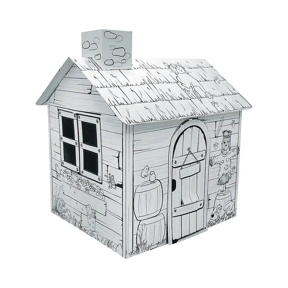 Cardboard Farm Playhouse - Color, Draw, and Customize