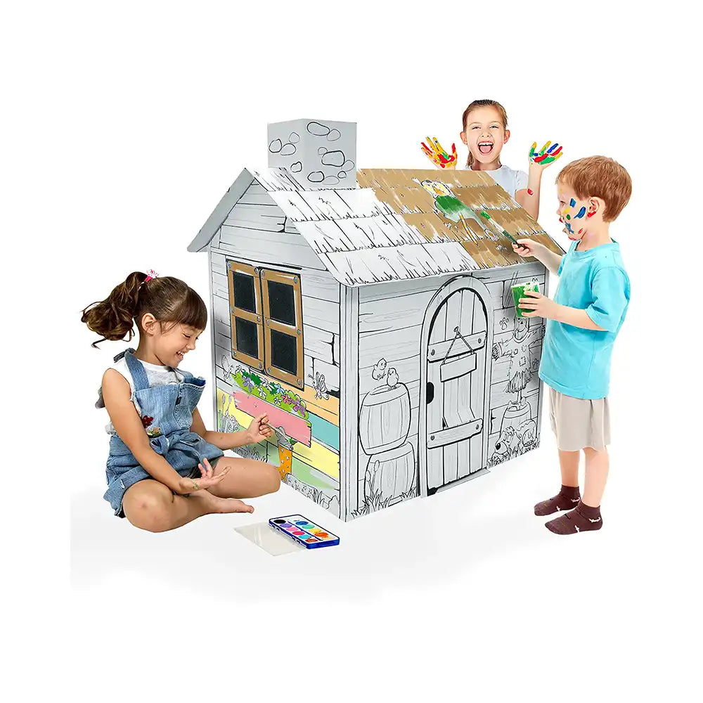 Cardboard Farm Playhouse Color, Draw, and Customize – D&D