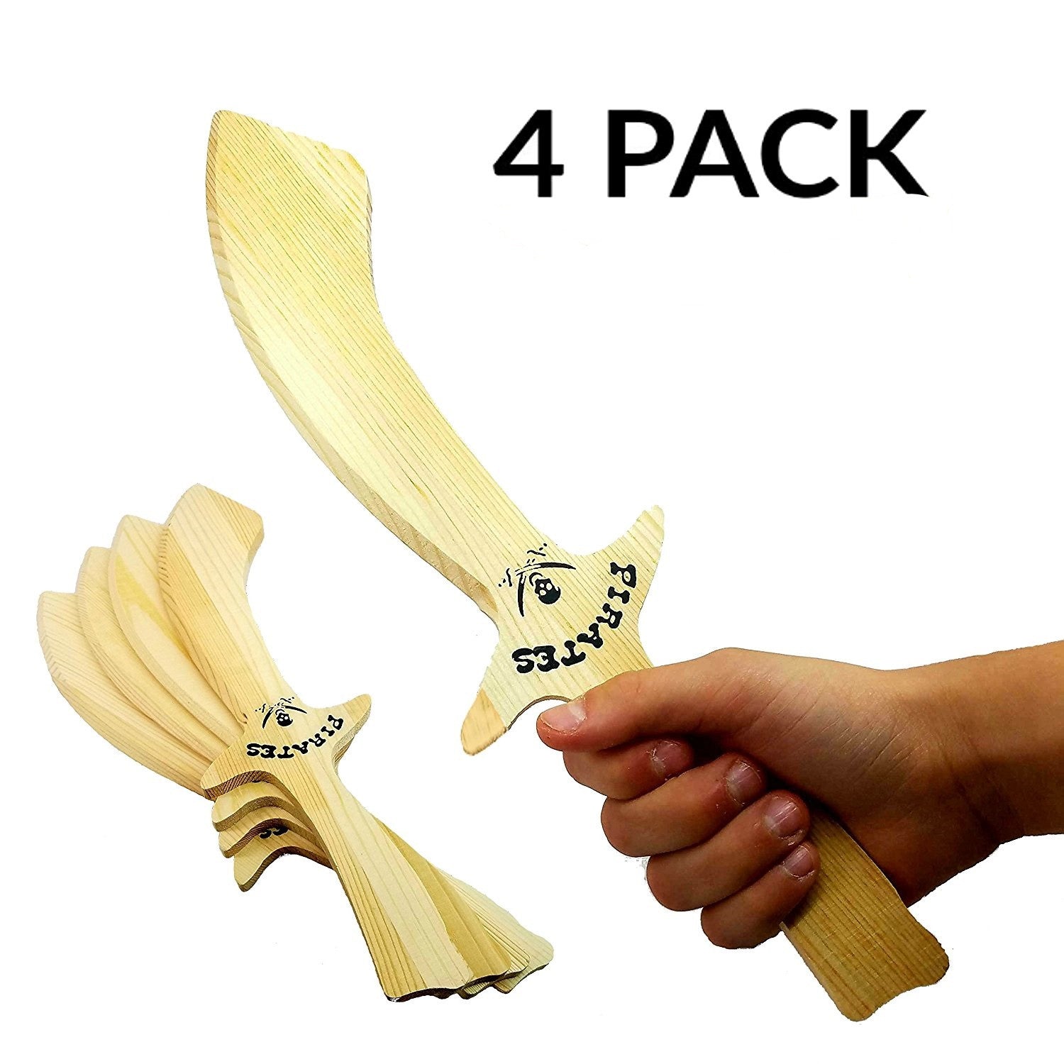 Wooden Toy Pirate Sword 4-Pack