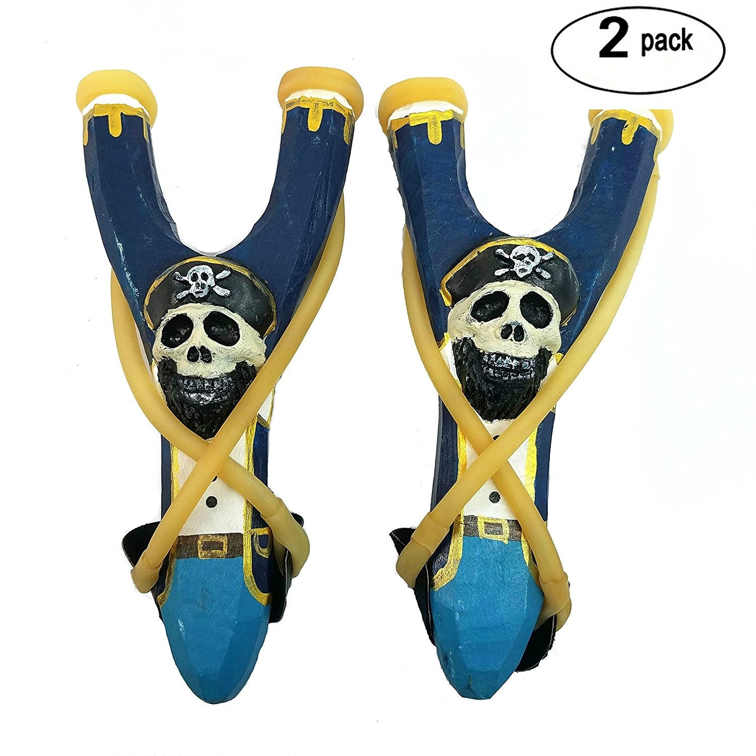 Handmade Wooden Pirate Toy Launchers 2-Pack