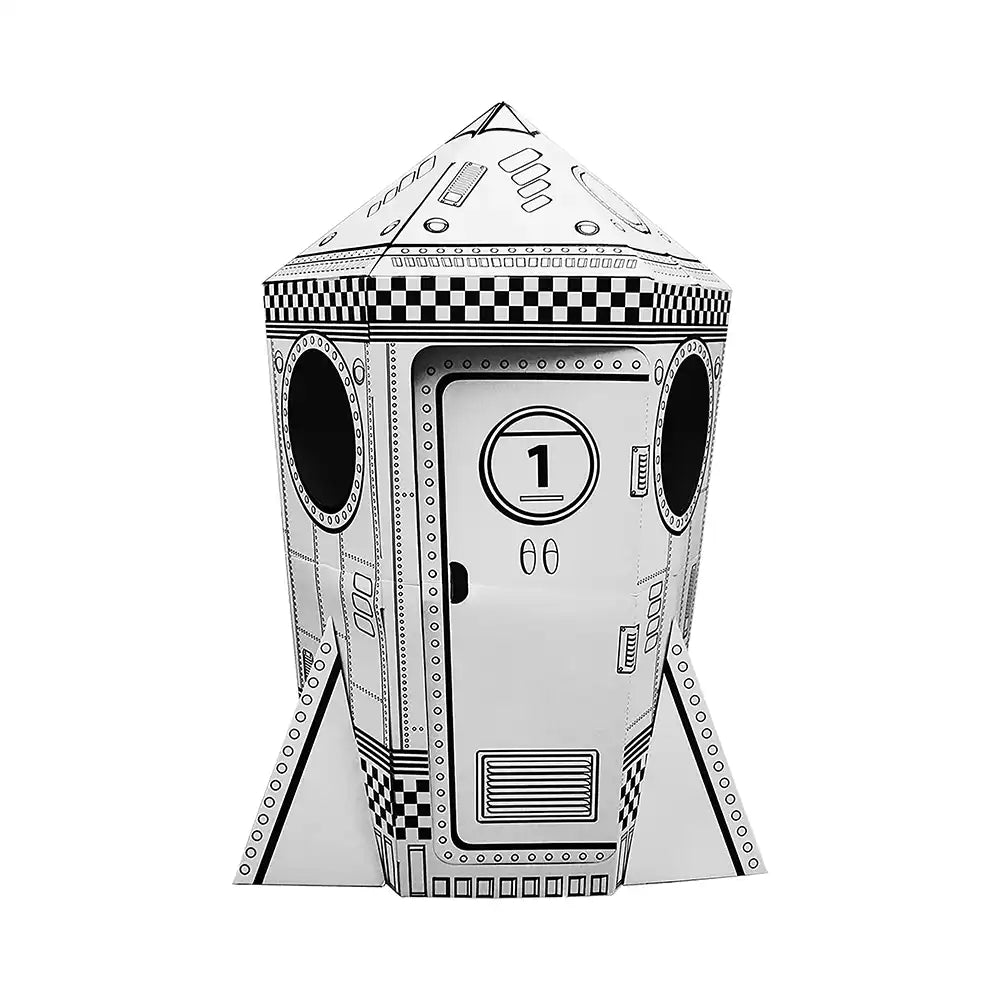 Cardboard Rocket Playhouse Color, Draw, and Customize D&D Products